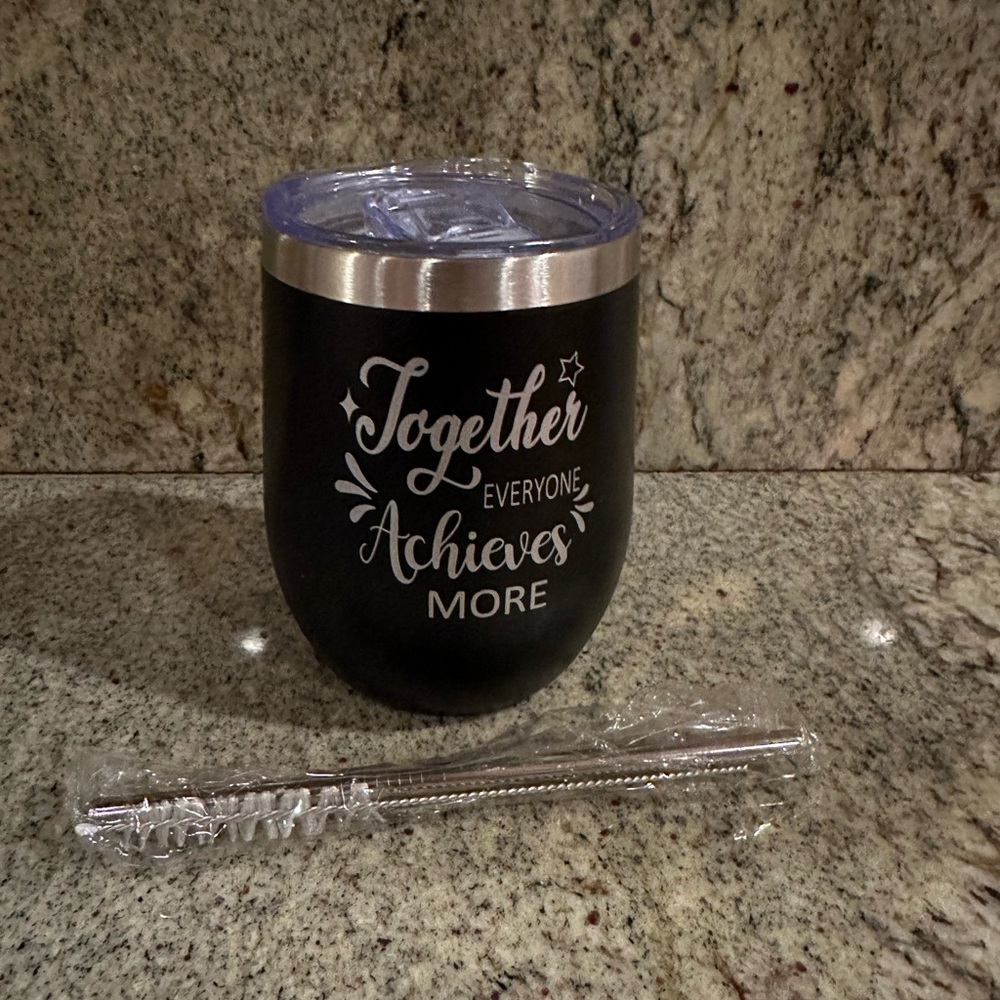 New Black insulated travel coffee mug